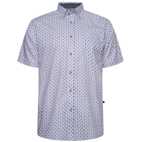 KAM Jewel Pattern Printed Shirt Blue